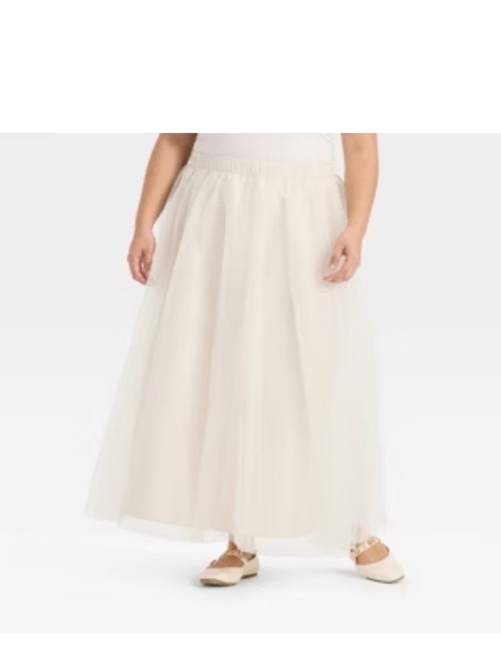 a new day Cream Tulle Maxi Skirt